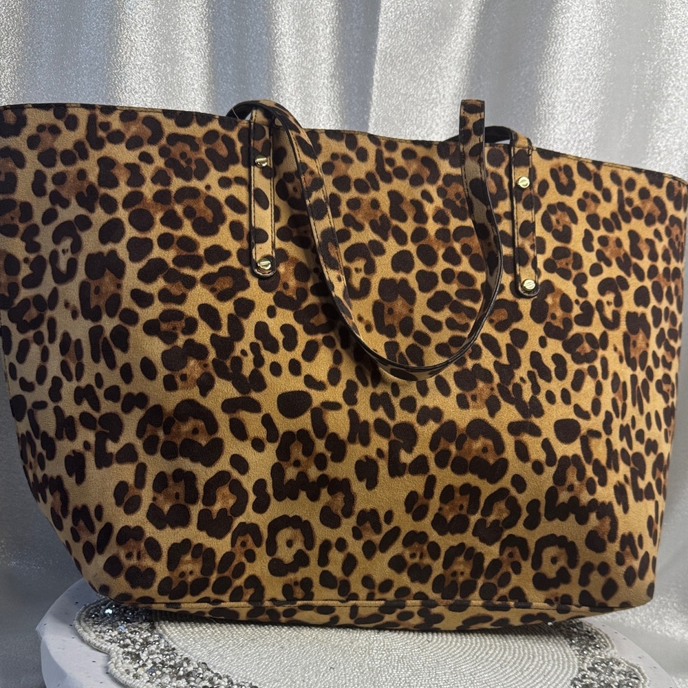 #53 Inc concepts leopard large tote bag